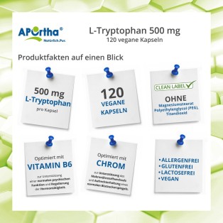 APOrtha L-Tryptophan Forte 500 mg - 120 vegane Kapseln