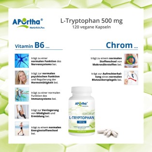 APOrtha L-Tryptophan Forte 500 mg - 120 vegane Kapseln