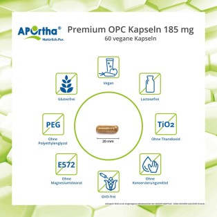 Premium OPC Kapseln 185 mg  - 60 vegane Kapseln