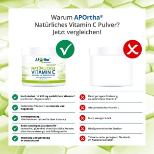 APOrtha natürliches Vitamin C - 250 g Pulver