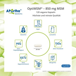 APOrtha OptiMSM® 850 mg MSM - 120 vegane Kapseln