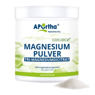 APOrtha Tri-Magnesiumdicitrat  - Magnesium-Citrat - 400 g veganes Pulver