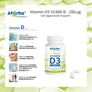 Vitamin D3 Depot 10.000 IE - 250 µg - 120 vegetarische Kapseln