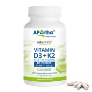 Vitamin D3 10.000 IE + Vitamin K2 vitaMK7® 200 µg - 120 vegetarische Kapseln | Familienpackung