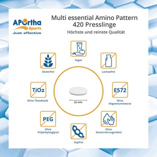 APOrtha Sports Amino Pattern essentielle Aminosäuren - 420 vegane Tabletten