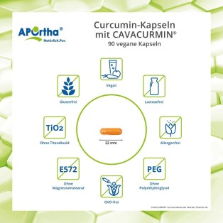 APOrtha Curcumin-Kapseln mit CAVACURMIN® - 90 vegane Kapseln