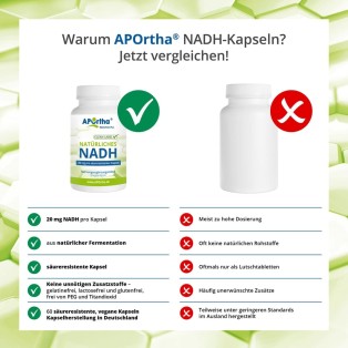 APOrtha NADH 20 mg - 60 vegane säureresistente Kapseln