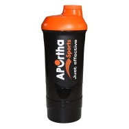 Aportha Sports Black Shaker - 500 ml + 2 Zusatzbehälter