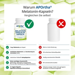 APOrtha Melatonin 1 mg - 90 vegane Kapseln