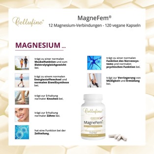 Cellufine® MagneFem® 12 Magnesium-Verbindungen - 120 vegane Kapseln