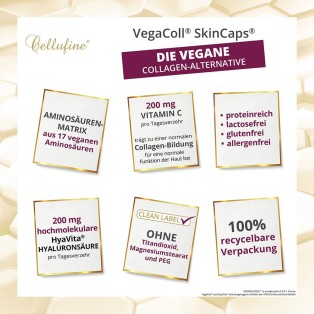Cellufine® VegaColl vegane Collagen-Alternative - 180 Kapseln