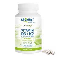 Vitamin D3 2.000 IE + Vitamin K2 vitaMK7® 200 µg - 120 vegetarische Kapseln | Familienpackung