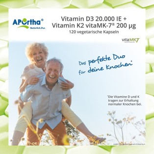 Vitamin D3 20.000 IE + Vitamin K2 VitaMK7® 200 µg - 120 vegetarische Kapseln