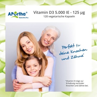 Vitamin D3 5.000 IE  - 120 vegetarische Kapseln