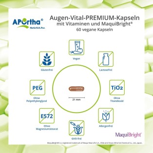 APOrtha Augen-Kapseln mit Vitamin A und MaquiBright® - 60 vegane Kapseln