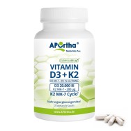 Vitamin D3 20.000 IE + Vitamin K2 MK-7 Cyclo® 200 µg - 120 vegetarische Kapseln | Familienpackung