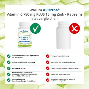 Vitamin C 780 mg Plus 15 mg Zink - 90 Kapseln