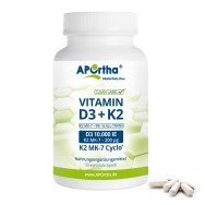 Vitamin D3 10.000 IE + Vitamin K2 MK-7 Cyclo® 200 µg - 120 vegetarische Kapseln | Familienpackung