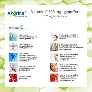 Vitamin C 500 mg  - gepuffert - 120 vegane Kapseln