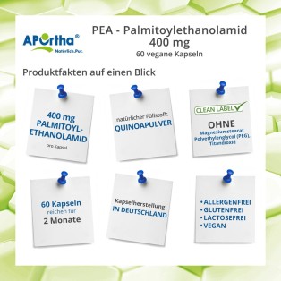 PEA - Palmitoylethanolamid 400 mg - 60 vegane Kapseln