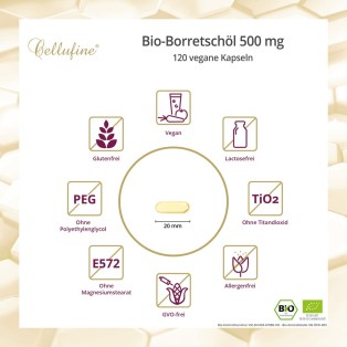 Cellufine® Bio-Borretschöl 500 mg - 120 vegane Kapseln