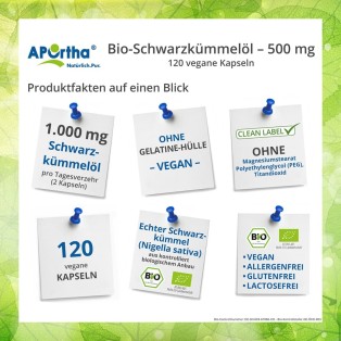 Bio-Schwarzkümmelöl 500 mg - 120 vegane Kapseln