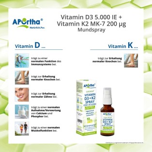 Vitamin D3 5.000 IE + Vitamin K2 MK-7 200 µg — 27 ml vegetarisches Mundspray