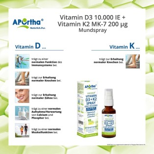 Vitamin D3 10.000 IE + Vitamin K2 MK-7 200 µg — 27 ml vegetarisches Mundspray