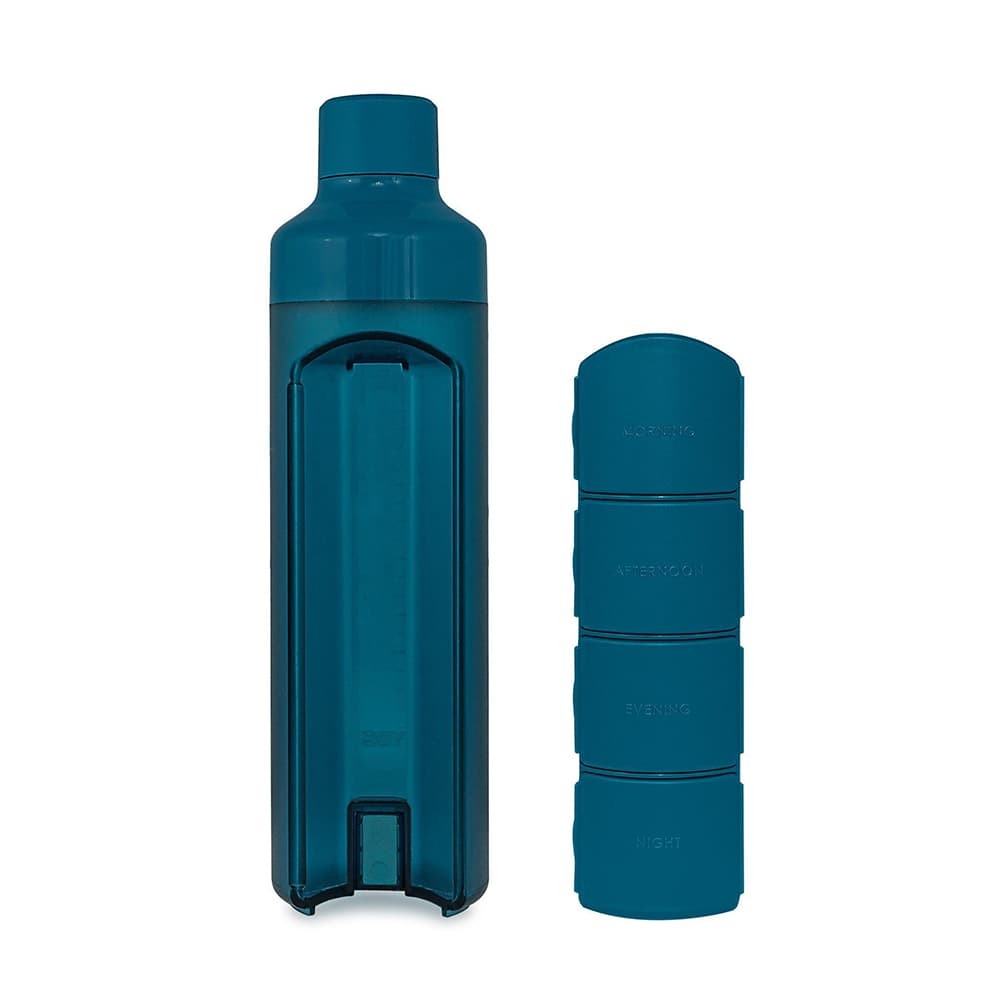 YOS Bottle Pillendosen-Trinkflasche - Blau