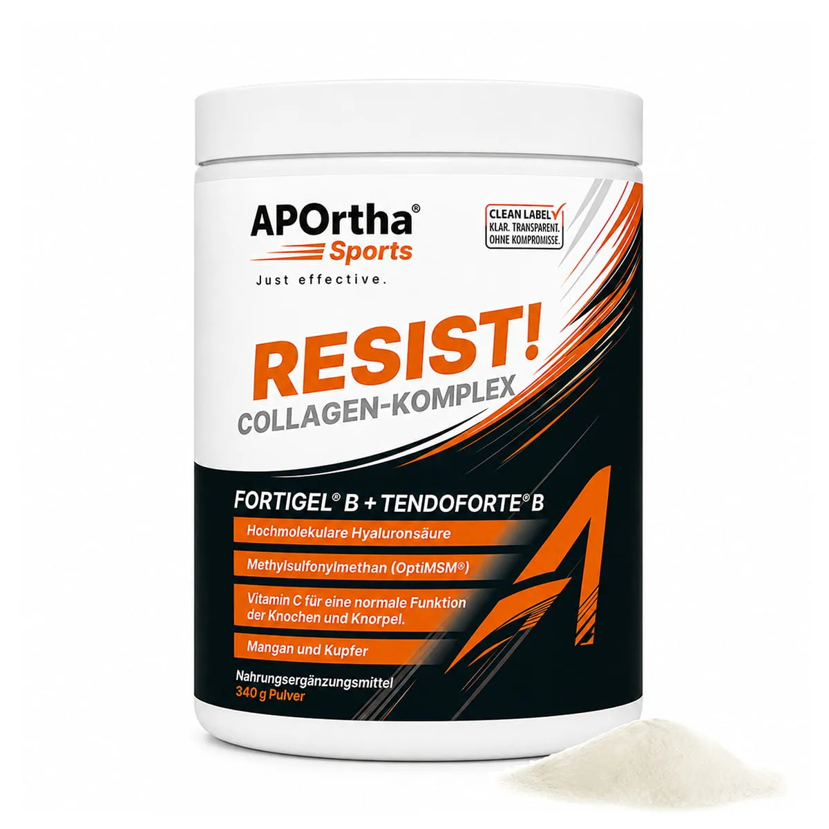 APOrtha® Sports RESIST! mit FORTIGEL® + TENDOFORTE® B (Rind) - 340 g Pulver