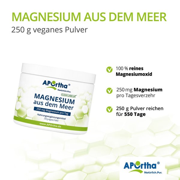 Magnesiumoxid Pulver aus dem Meer - 250 g veganes Pulver