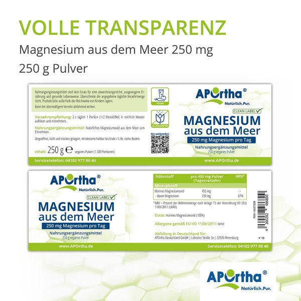 Magnesiumoxid Pulver aus dem Meer - 250 g veganes Pulver