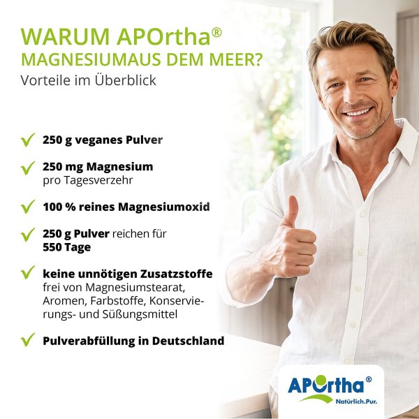 Magnesiumoxid Pulver aus dem Meer - 250 g veganes Pulver
