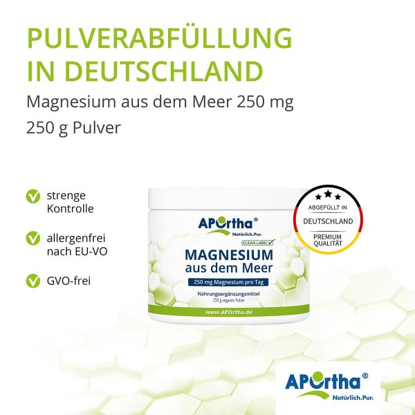 Magnesiumoxid Pulver aus dem Meer - 250 g veganes Pulver