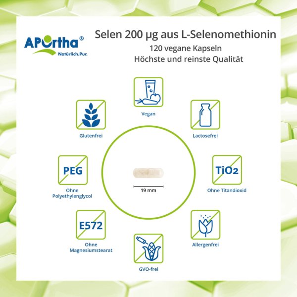 Selen 200 µg aus L-Selenomethionin - 120 vegane Kapseln