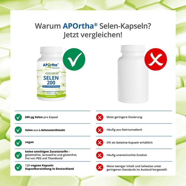 Selen 200 µg aus L-Selenomethionin - 120 vegane Kapseln