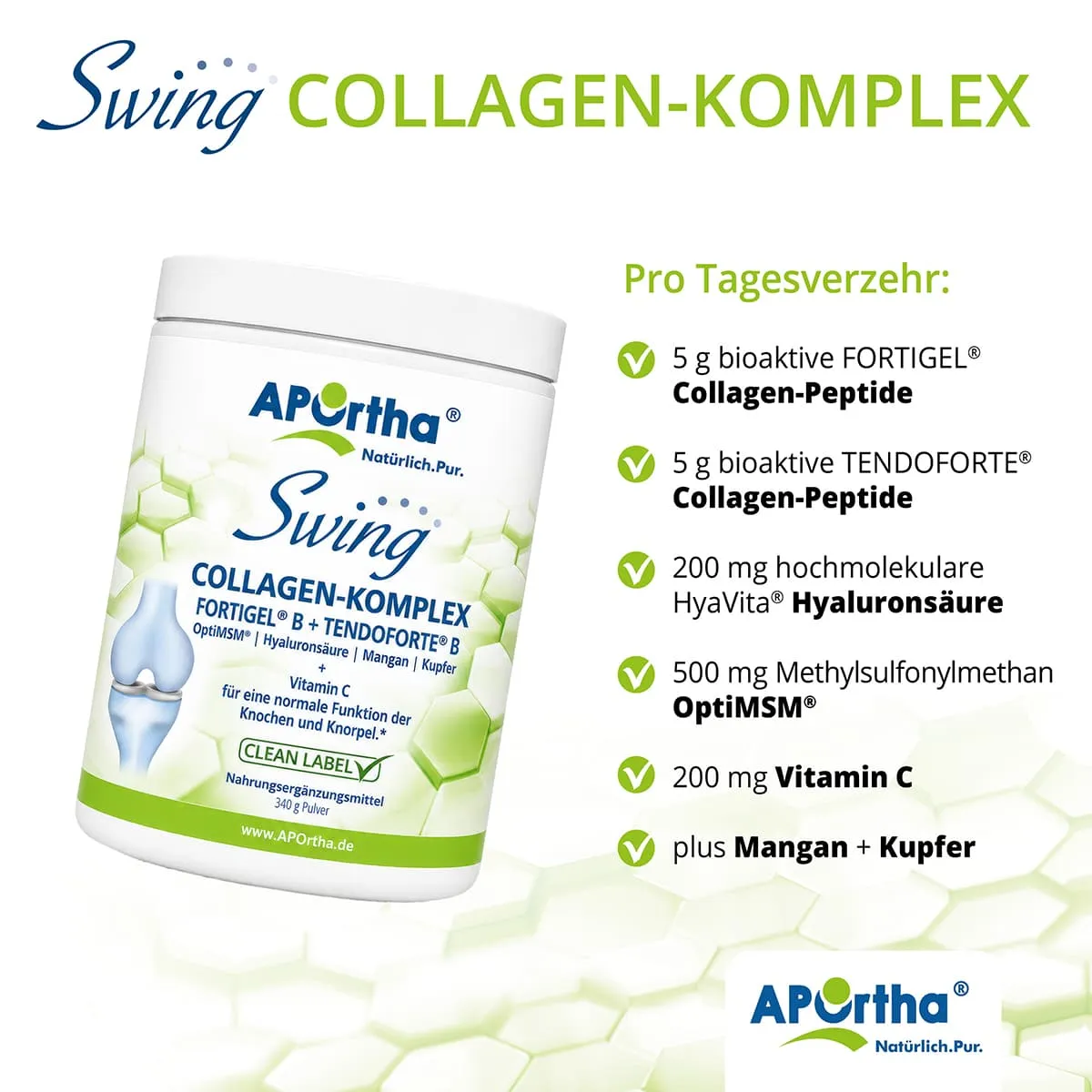 Swing Collagen-Komplex mit FORTIGEL® B + TENDOFORTE® B (Rind) - 340 g Pulver