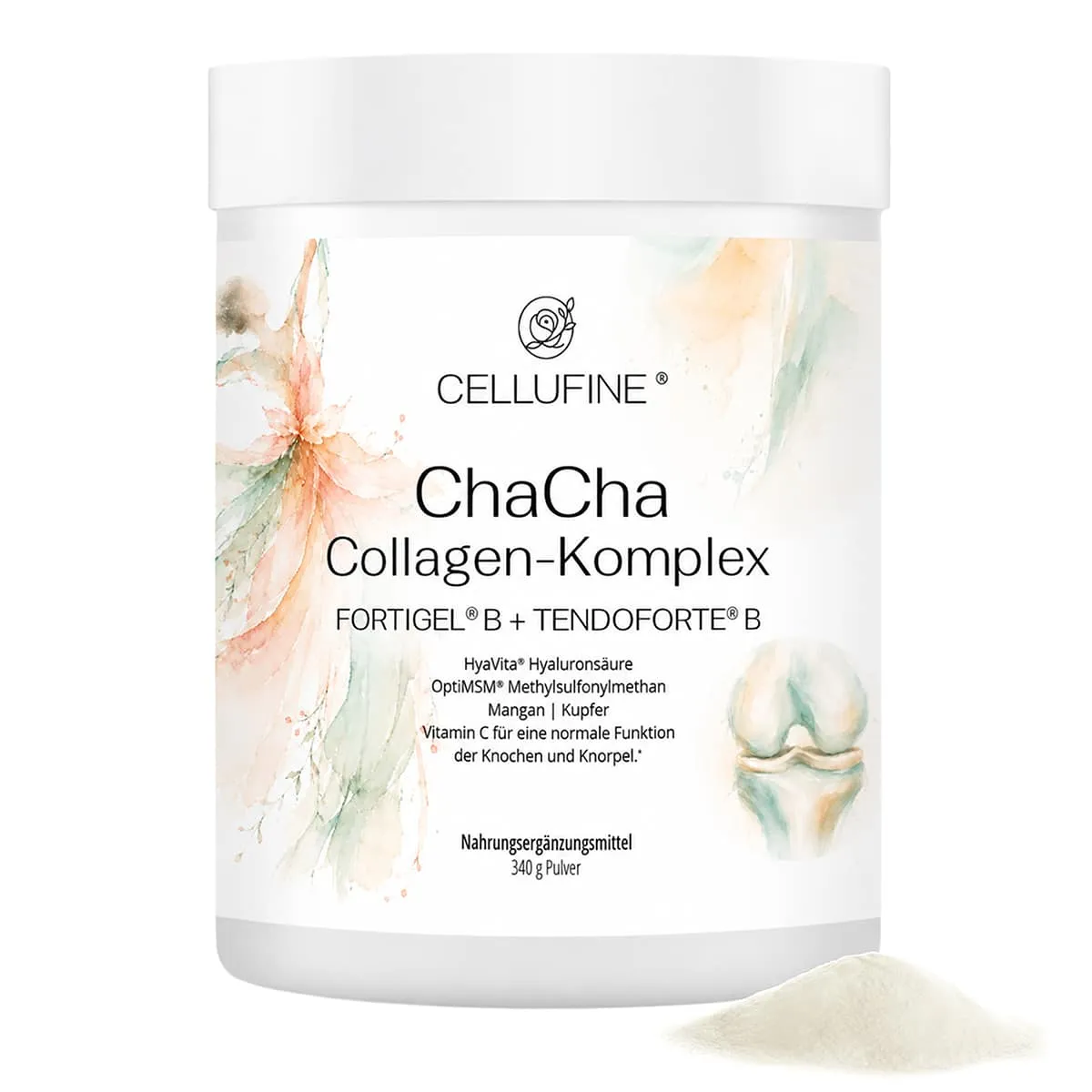 Cellufine® ChaCha Collagen-Komplex mit FORTIGEL® B + TENDOFORTE® B (Rind) - 340 g Pulver